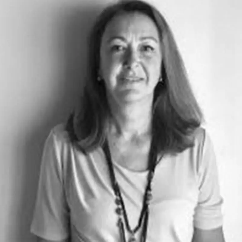 Retrato en blanco y negro de Elena Orteu