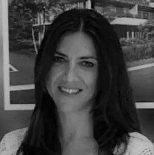 Retrato en blanco y negro de Eva Cunill
