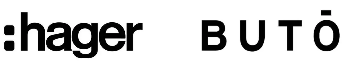 Logotipos de Hager y BUTO, patrocinadores del evento