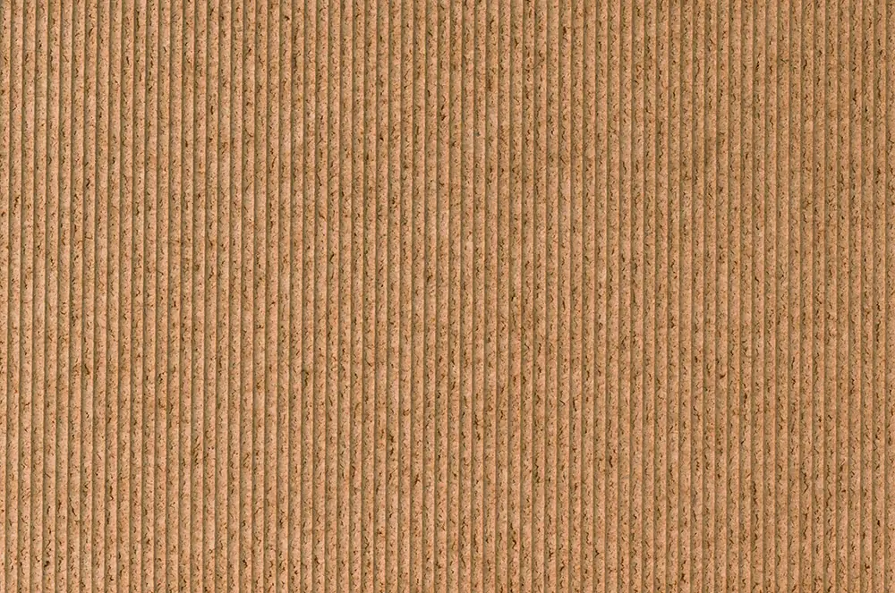 Detalle de una placa de corcho Tatami en tono natural con estrías finas en relieve